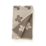 Womens Long Cashmere Scarf Reversible Floral Cashmere Knit Scarf Taupe L
