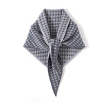 Houndstooth Cashmere Triangle Scarf Heritage - Inspired Cashmere Shawl Grey L