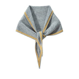 Inspired Trimmed Cashmere Bandana Striped Cashmere Triangle Scarf Gray M