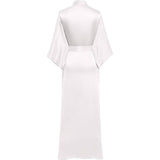 Womens Silk Kimono Robes Long Mulberry Silk Dressing Gown White One size fits most