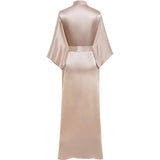 Womens Silk Kimono Robes Long Mulberry Silk Dressing Gown Champagne One size fits most