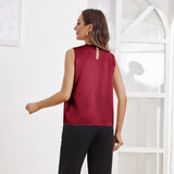 Women's Pure Silk Tank Tops Sleeveless Summer Silk Shirts Claret XS