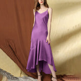 Womens Silk Slip Dress Silk Long Dress Silk Wedding Prom Dresses Dark Teal XS