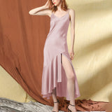 Womens Silk Slip Dress Silk Long Dress Silk Wedding Prom Dresses Dark Teal XS