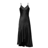 Womens Silk Slip Dress Silk Long Dress Silk Wedding Prom Dresses Black XS