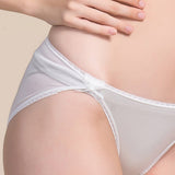 Womens Sexy Silk Bikini Panties Soft Lace Silk Underwear White S