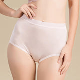 Women's Silk High Waist Briefs Mulberry Silk Briefs Beige S