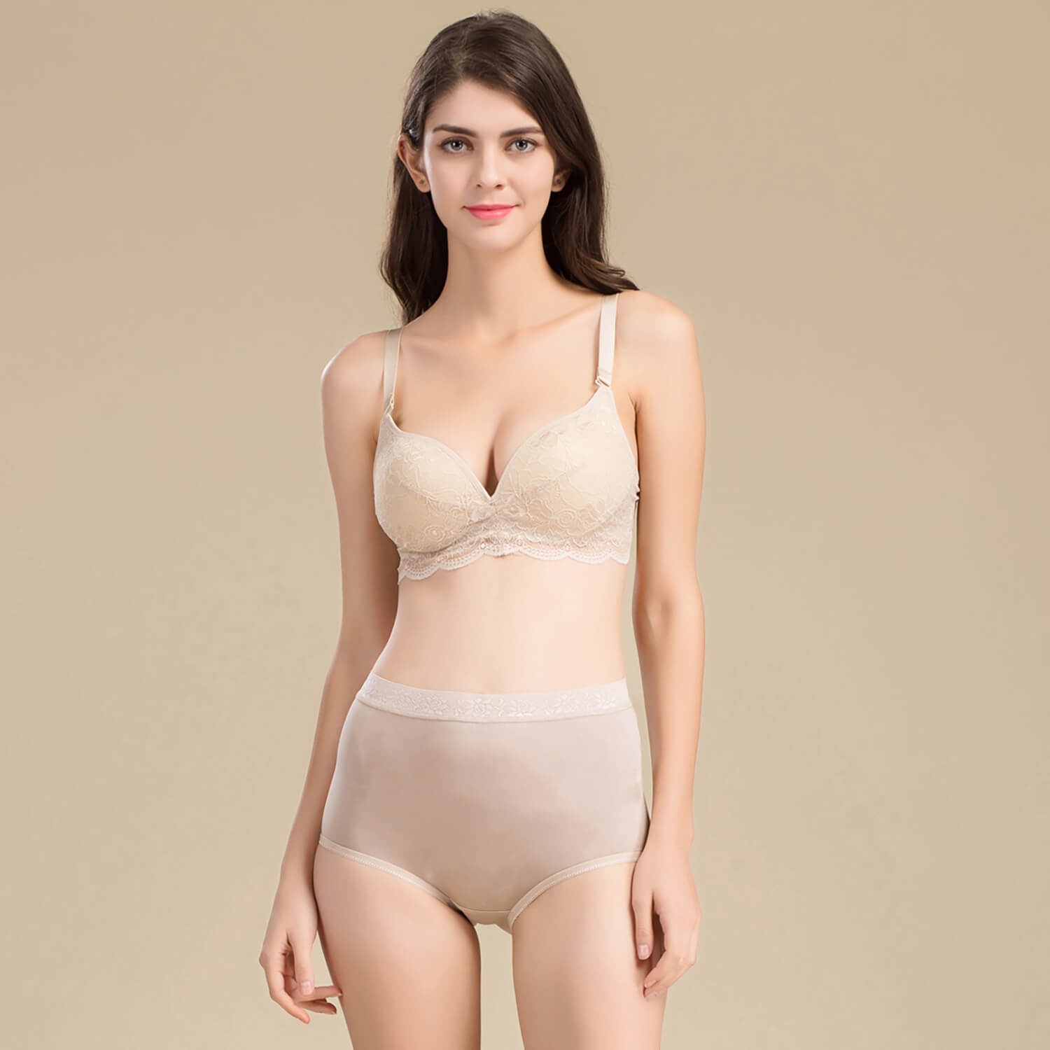 Women's Silk High Waist Briefs Mulberry Silk Briefs Champagne S