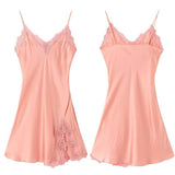 Women's Silk Lace Nightdress V Neck Mulberry Pure Silk Nightgown