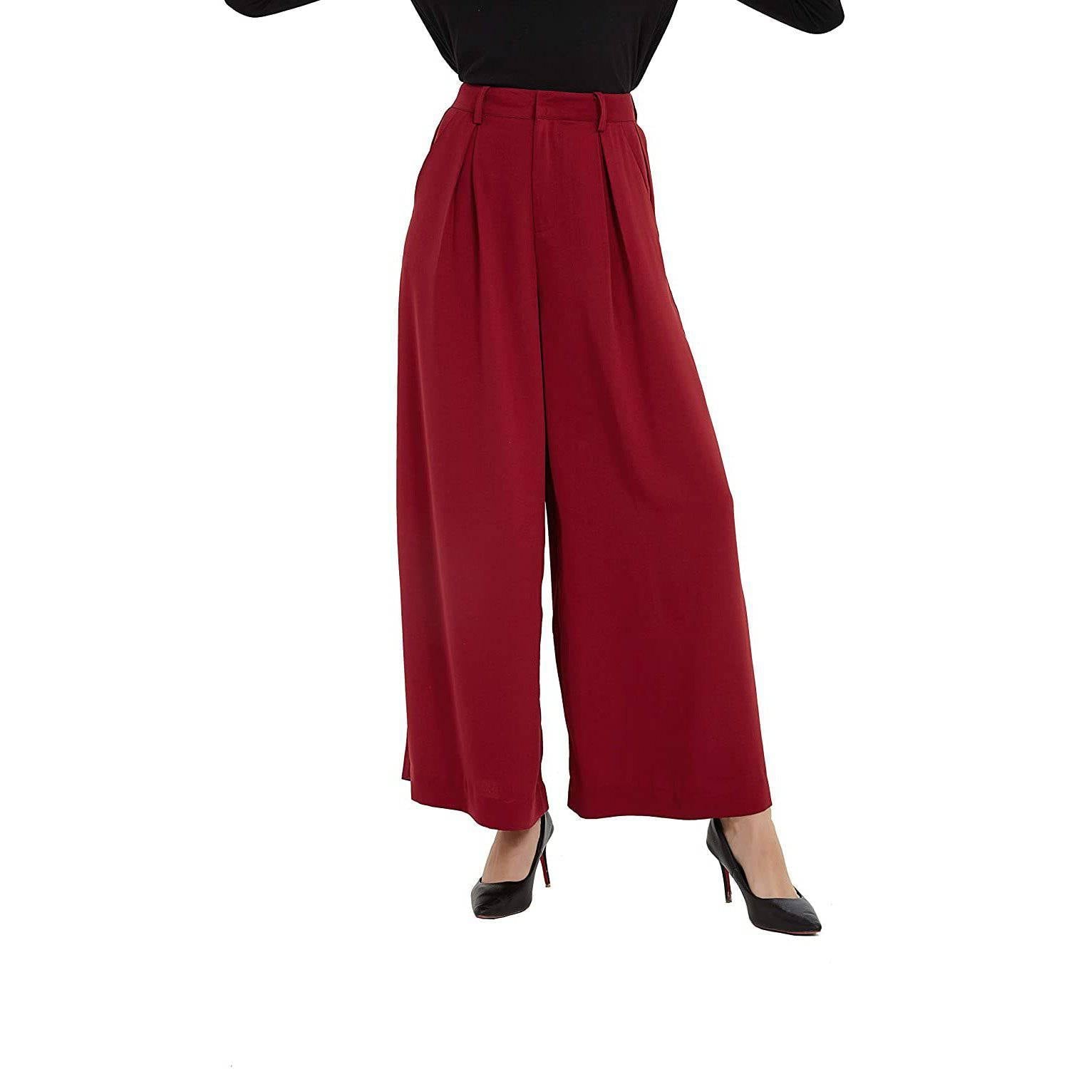 Womens Silk Pants High Waist Loose Silk Trousers With Pockets White XS