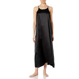 Women's Sleeveless Scoop Neck 100% Pure Silk Nightdress Navy Blue XS
