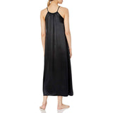 Women's Sleeveless Scoop Neck 100% Pure Silk Nightdress Navy Blue XS