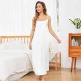 Women's Sleeveless Scoop Neck 100% Pure Silk Nightdress Silver Gray XS