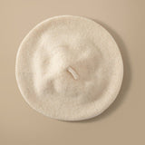 Womens Pure Cashmere Winter Beret Hat Cashmere Painter Hat Beige M