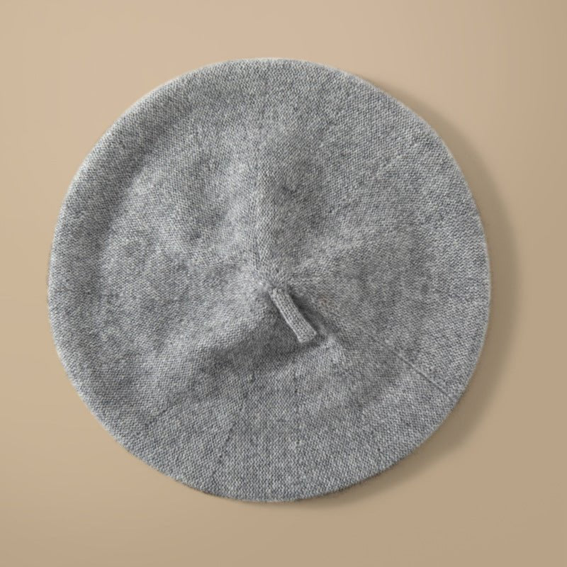 Womens Pure Cashmere Winter Beret Hat Cashmere Painter Hat Gray M