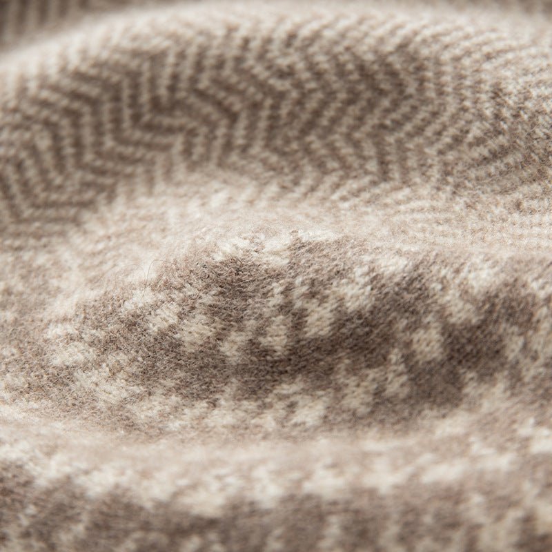 Pure Pure Cashmere Houndstooth Beret Checkered Cashmere Painter Hat Taupe M
