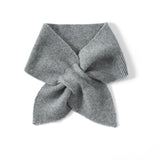 Cashmere Bow - Tie Knit Scarf Women Pull Through Cashmere Neck Warmer Gray M