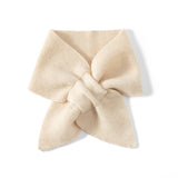 Cashmere Bow - Tie Knit Scarf Women Pull Through Cashmere Neck Warmer Beige M