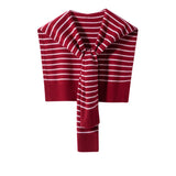 Womens Striped Pashmina Shawls and Wraps Cashmere Shoulder Cape Claret M