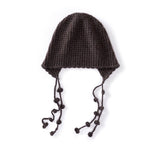 Womens Tassel Tie Cashmere Knit Hat Cashmere Beanie Dangling Ties Coffee M