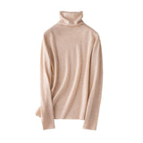 Womens Turtleneck Pure Cashmere Sweater Cashmere Tops Camel XS