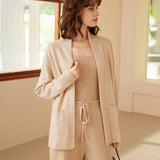 Womens Ribbed Knit Cashmere Vest Sleeveless Cashmere Tank Top Beige XS