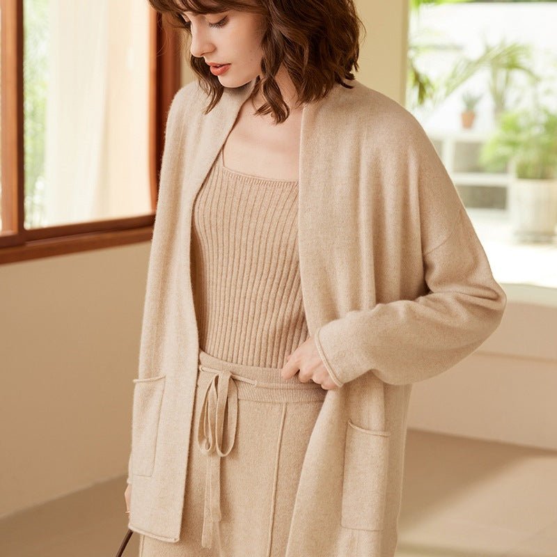 Womens Ribbed Knit Cashmere Vest Sleeveless Cashmere Tank Top Beige XS