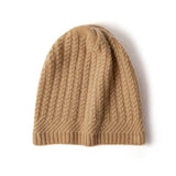100% Cashmere Ribbed Beanie Cashmere Winter Hat Cashmere Cap Camel M