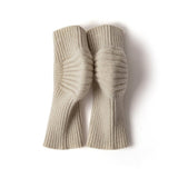 Cashmere Knee Warmers Cashmere Knee Pads Ribbed Knit Knee Cover Beige M