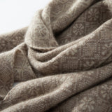 Geometric Cashmere Scarf For Women Floral Cashmere Wraps Dark Gray L