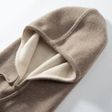 Pure Cashmere Balaclava Hood Hat For Women And Men Beige M