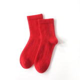 100% Cashmere Winter Socks Cashmere Thermal Socks Home and Sleep Socks Red M