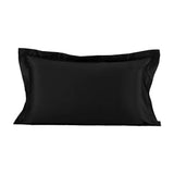 100% Mulberry 25 Momme Oxford Envelope Silk Pillowcase Black Standard (20" * 26")