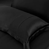 100% Mulberry 25 Momme Oxford Envelope Silk Pillowcase Black Standard (20" * 26")