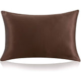 100% Mulberry 25 Momme Silk Pillowcase With Hidden Zipper Chocolate Standard (20" * 26")