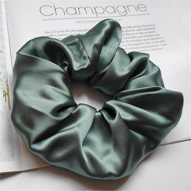 100% Mulberry Silk - Scrunchies For Hair Sleep 30 Momme Black M