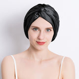 100% Mulberry Silk Sleep Cap For Women Pure Silk Turban Khaki M