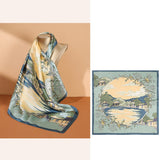 100% Pure Mulberry Silk Square Head Scarf For Women Style - 1 M