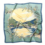 100% Pure Mulberry Silk Square Head Scarf For Women Style - 1 M