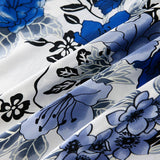 19 Momme Housewife Silk Pillowcase Hidden Zipper Assorted Floral Prints Royal Blue Standard (20" * 26")