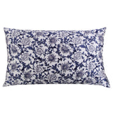 19 Momme Housewife Silk Pillowcase Hidden Zipper Floral Print Silk Pillowcases Navy Blue Standard (20" * 26")