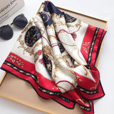 35"x35" Luxury Floral Printed Silk Square Scarf Style - 1 M