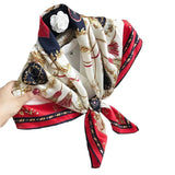35"x35" Luxury Floral Printed Silk Square Scarf Style - 1 M