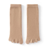 Adult Cashmere Five-Toe Socks Warm Knit Cashmere Socks for Men and Women Camel M