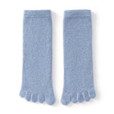Adult Cashmere Five-Toe Socks Warm Knit Cashmere Socks for Men and Women Blue M