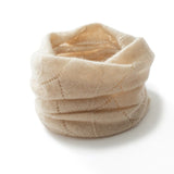 Diamond Knit Cashmere Neck Warmer Cut - out Cashmere Neck Gaiter Beige M