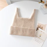 Baby Ribbed Cashmere Beanie with Playful Ears Cashmere Hats For Kids Beige S