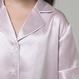 Short Kids' Silk Pajama Set Child's Silk Pajamas Lavender XS