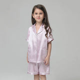 Short Kids' Silk Pajama Set Child's Silk Pajamas Lavender XS