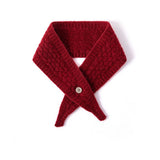 Buttoned Cashmere Scarf Cashmere Neck Wrap Cashmere Bandana Claret M